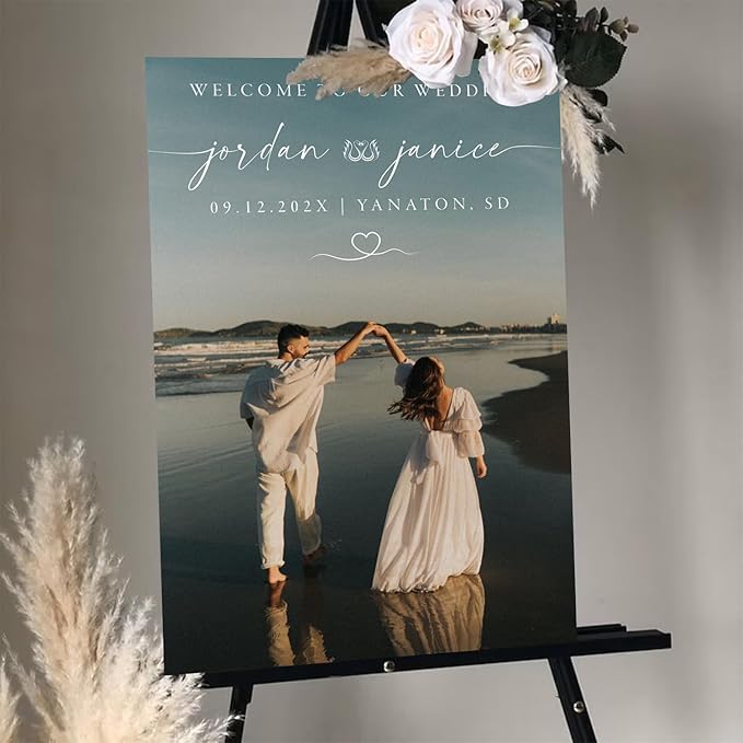 Personalized Wedding Photo Acrylic Welcome Sign – Custom Picture Board - Image 5