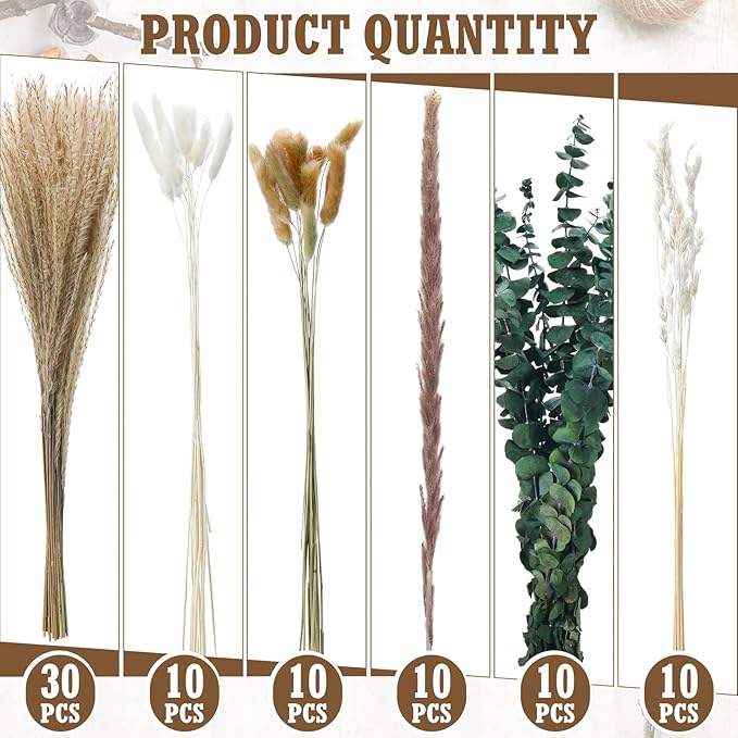 10 Set Dried Pampas Grass Centerpiece - Image 3