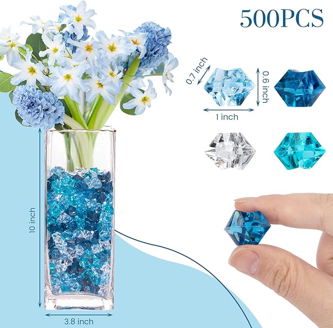 DomeStar 500PCS Fake Ice, Vase Fillers Fish Tank Decor Table Scatter Decoration - Image 4