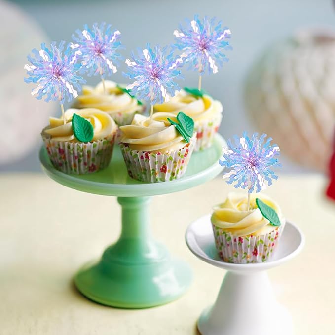 Ephlyn 30Pcs Foil Firework Cupcake Toppers Party Birthday Cake Toppers Supplies - Image 4