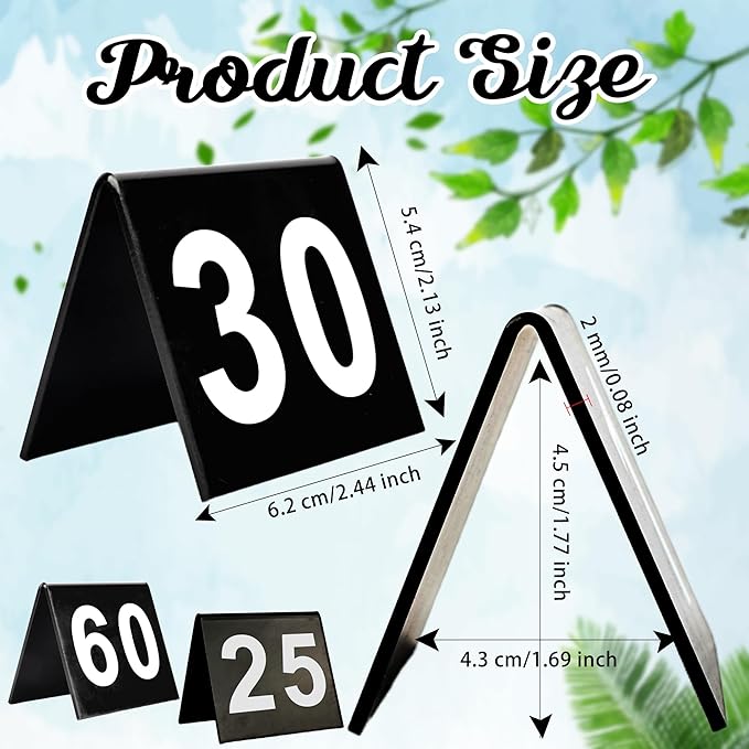 60 Pcs Black Acrylic Table Numbers 1-60 Double Sided Restaurant Table Order - Image 2