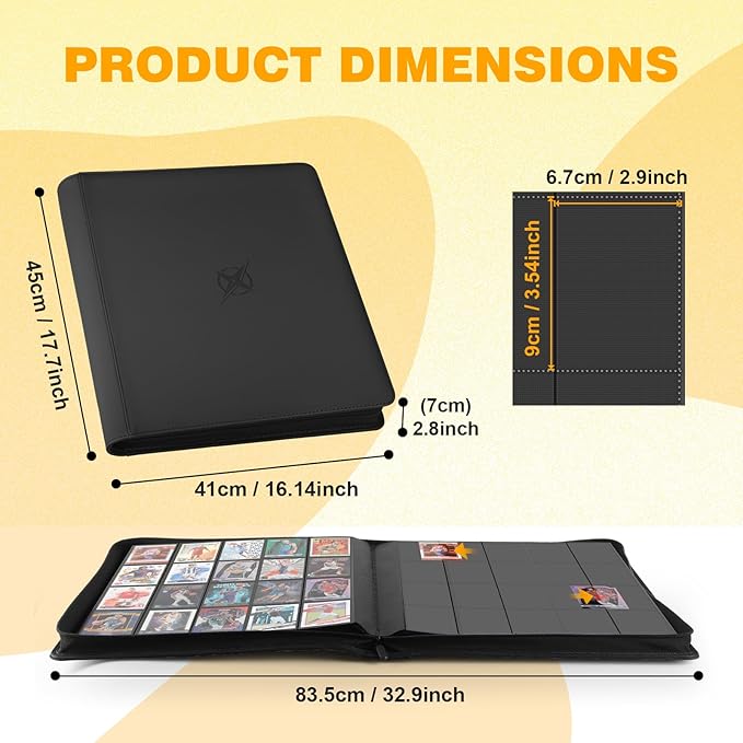 20-Pocket Card Binder, Trading Card Binder Holds 2000 Cards, Premium Zippered - Image 3