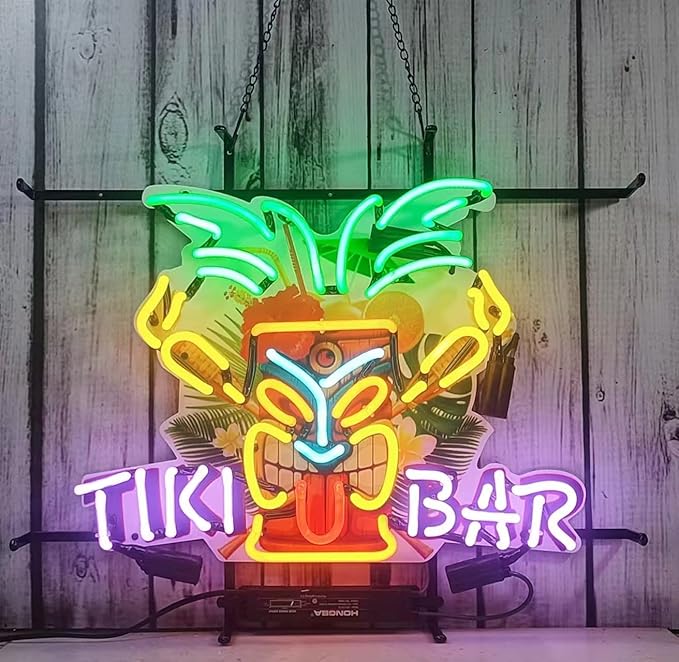 Palm Sign Tiki Bar Neon Signs Bar Bedroom Wall Decor Man Cave Home Pub by Unknown