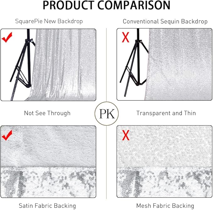 SquarePie Sequin Backdrop Curtain Not See Through Thick Glitter Background - Image 6