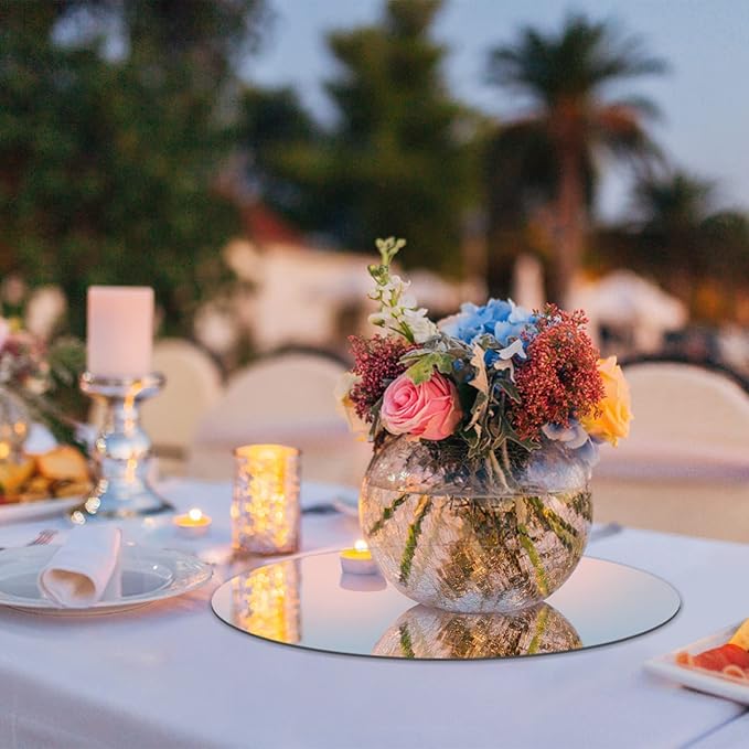 JAMBALAY 8" Round Mirror Centerpieces - Image 6