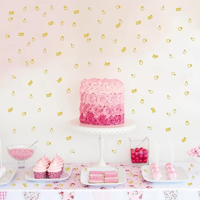 120 Pcs Wedding Confetti, Heart and Diamond Ring Shaped Confetti Decorations - Image 2