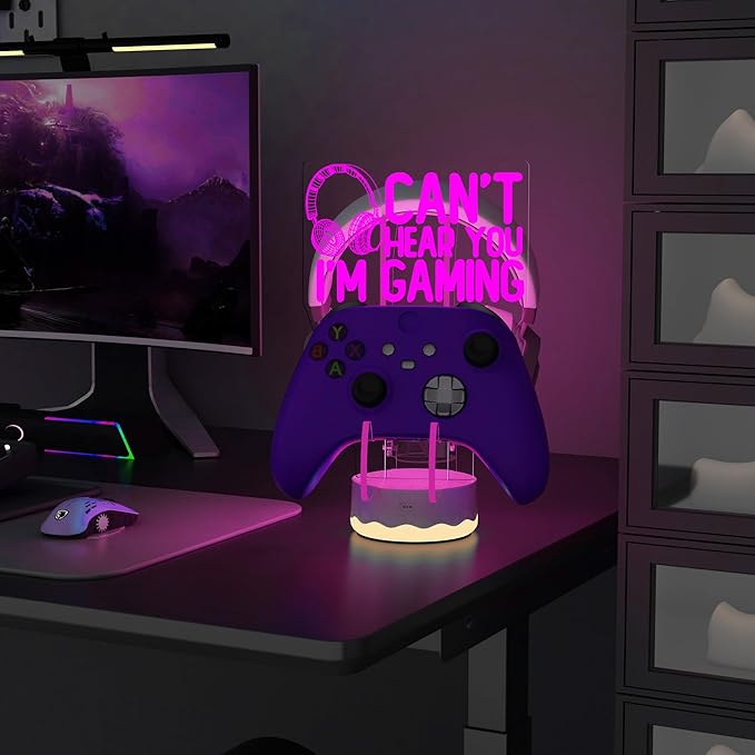 Light Up Headset and Controller Stand, 16 Colors 3D LED Lights Gamepad - Image 7