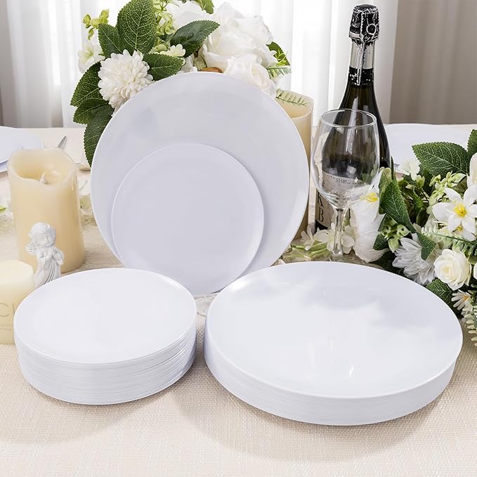 bUCLA 200PCS White Plastic Plates - Image 6