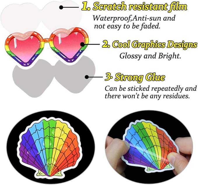 QTL Rainbow Stickers for Kids Pride Stickers for Water Bottles Laptop LGBT - Image 4