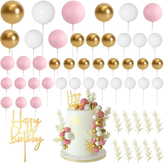 MIAHART Ball Cake Toppers Boho Grass Cake Topper Ball Cake Insert Decoration by MIAHART