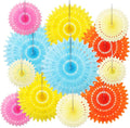 Outus 12 Pcs Hanging Honeycomb Paper Fans Sets, Fiesta Pastel Party Decorations by Outus