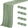 Aktor 4 Pack Sage Green Table Runner Boho Cheesecloth Table Runner Semi Sheer by Unknown