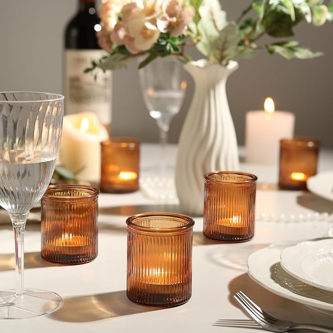 36pcs Amber Votive Candle Holders - Image 4