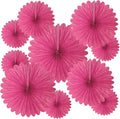 20 Pcs Fuchsia Hanging Paper Fan, Round Paper Fans Decorations Set by Tisspoms