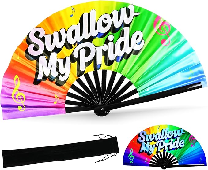 SYNTECSO Folding Hand Fan for Rave, Popping Fan for Line Dancing, Drag Queen by SYNTECSO