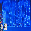 Curtain Light for Bedroom, 200LED 6.6x6.6ft Blue Window Wall Hanging Fairy by SINAMER