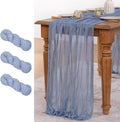 MLMW 3 Pack Dusty Blue Table Runner Cheesecloth Gender Reveal Boho Gauze Rustic by MLMW