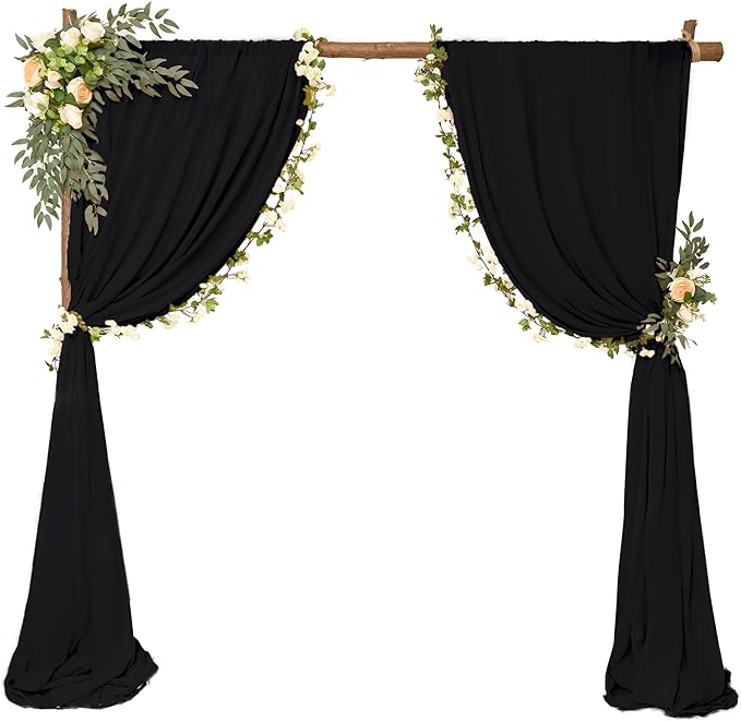 4 Panels Wedding Arch Draping Fabric 28 x 20Ft Chiffon Wedding Arch Drapes - Image 5