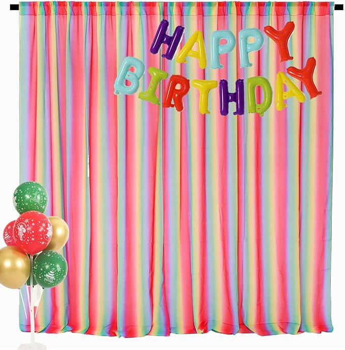 DUOBAO Rainbow Sheer Chiffon Curtains by DUOBAO