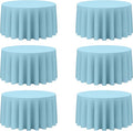 BRILLMAX 6 Pack Light Blue Round Tablecloths 120 Inch by BRILLMAX