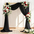 Wedding Arch Draping Fabric 1 Panel 30'' x 18FT Black Sheer Chiffon Arch Drapery by LINXTAR