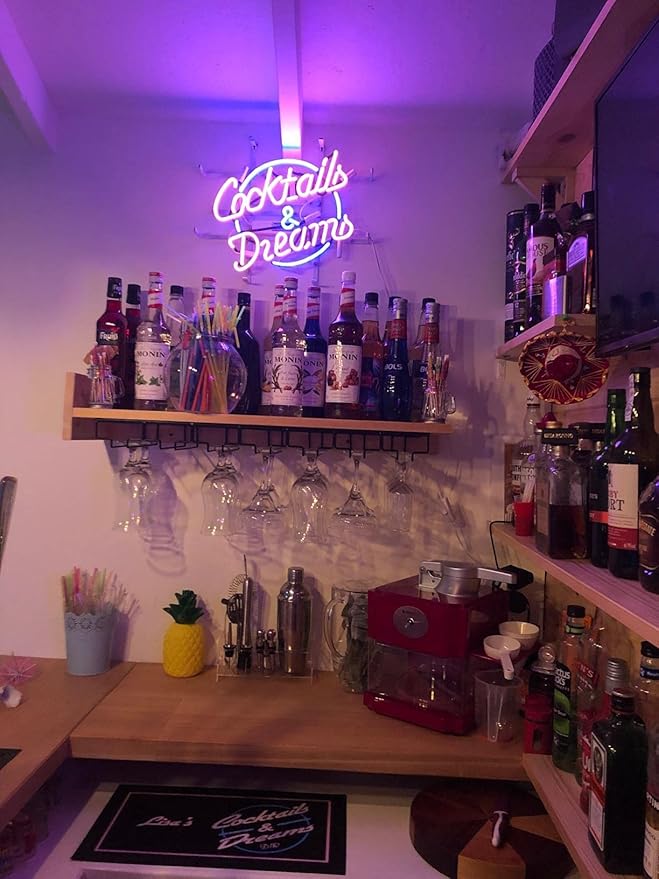 COCKTAILS AND DREAMS Real Glass Neon Light Sign Home Beer Bar Pub Recreation - Image 4
