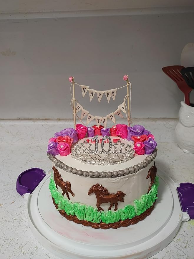 Happy Birthday Cake Bunting Topper Cake Topper Garland, Handmade Pennant Flags - Image 4