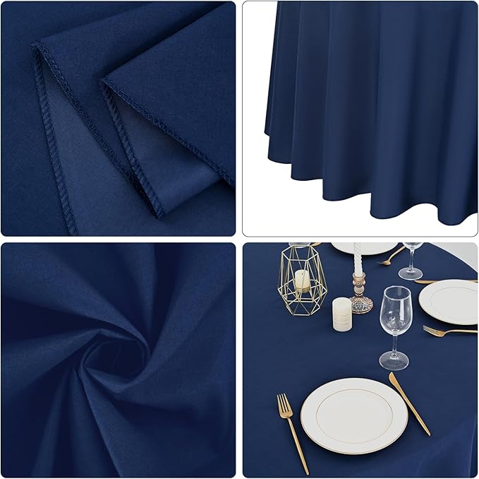 12 Pack 108 Inch Round Tablecloth, Fabric Washable TableCover - Image 5