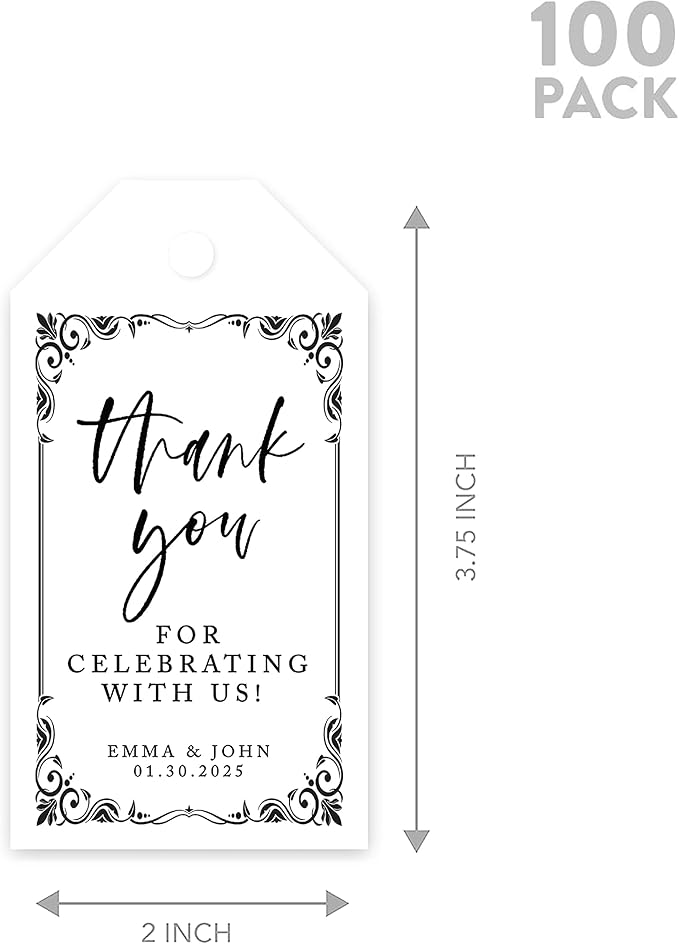 Andaz Press 100-Pack Personalized Thank You Tags - Image 5