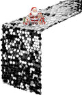 VHH Sequin Table Runner 12 x 108 inches Black Table Runner, Glitter Runner by VHH