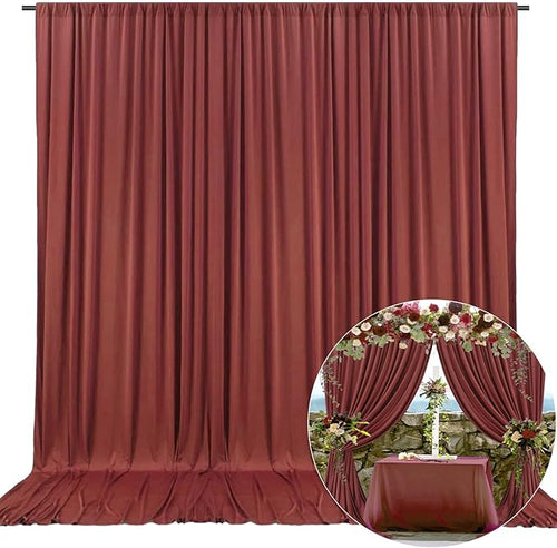 10 x 10 Feet Rust Backdrop Curtain by ZEBMOON