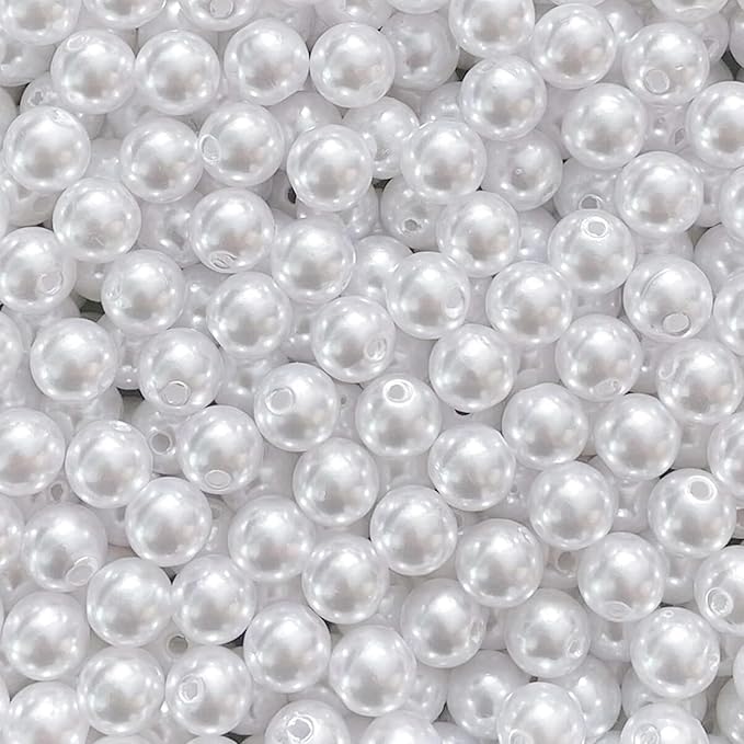 500pcs Pearl Beads Bulk, 10mm White Faux Pearl Bead by Anlan-angel