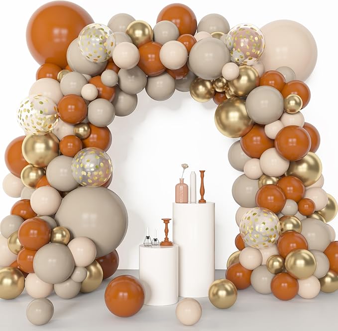 Amandir 153pcs Burnt Orange Balloon Garland Arch Kit, Different Sizes 18 12 10 - Image 5