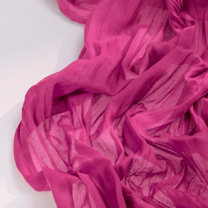 Hot Pink Cheesecloth Table Runner Fall Table Runner Boho Gauze 120 Inches - Image 3