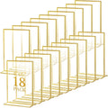 Hoteam 18 Pack Acrylic Sign Holder 4 x 6 Inch Gold Frames Wedding Table Number by Hoteam