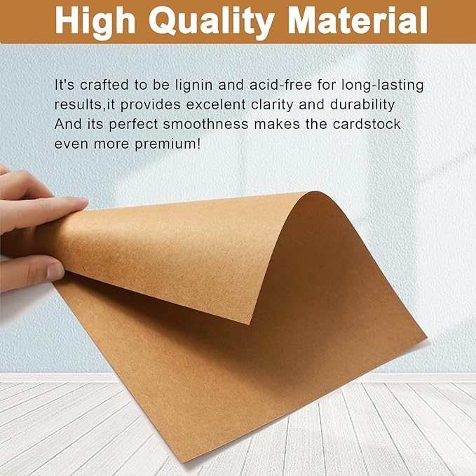 28 Sheets Brown Cardstock 8.5 x 11 Printer Paper, 92lb Heavyweight Paper Card - Image 4