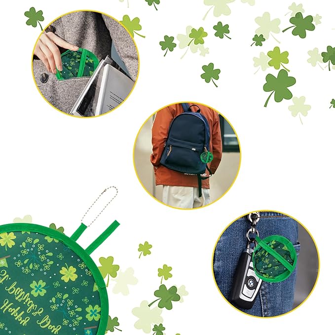 4 Styles St. Patrick's Day Round Foldable Hand Fan Foldable Fan Handheld - Image 4