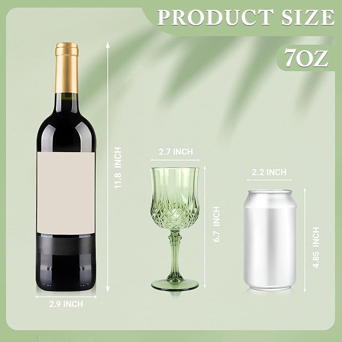 Plastic Wine Glasses，Plastic Goblets Vintage Style Cordial Drinking Glasses - Image 2