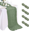 4 Pack Sage Green Cheesecloth Table Runner 35x120 Inch Boho Gauze Fabric Cheese by AIRIT+LOVELY