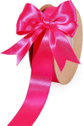 LaRibbons Hot Pink Satin Ribbon 1 Inch 25 Yards Luxury Double Faced Hot Pink by LaRibbons