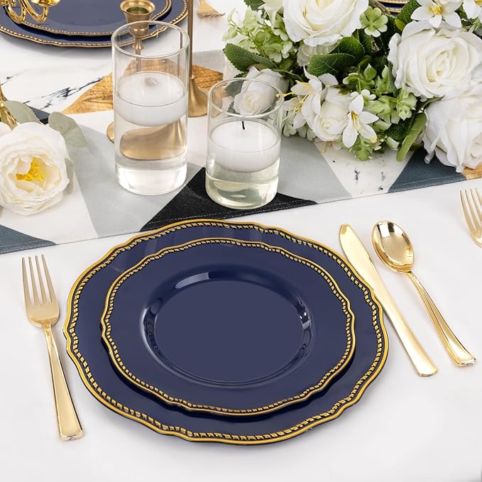 Hioasis 60pcs Blue Plastic Plates - Image 7