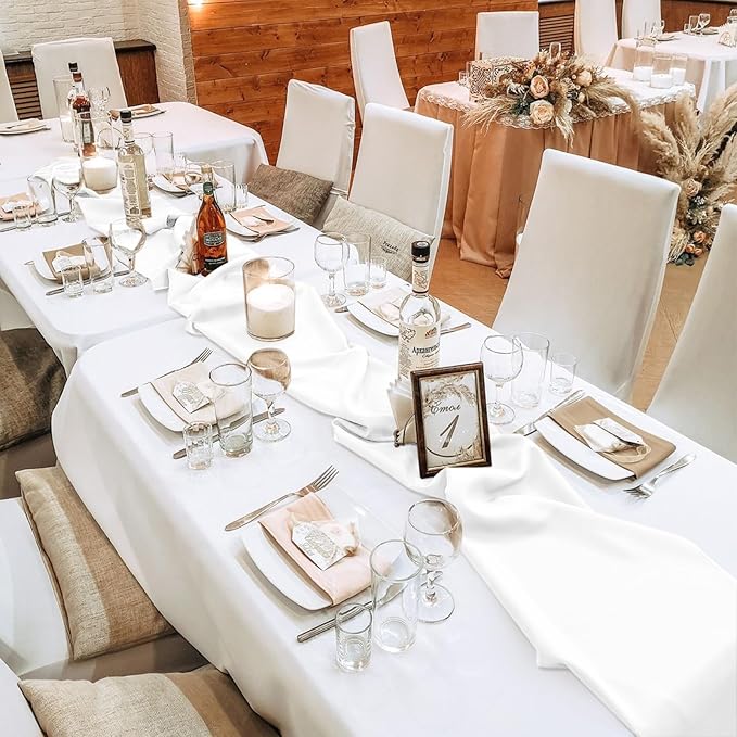 10 Pack 10ft Pure White Chiffon Table Runners Wedding Table Runner Sheer - Image 6