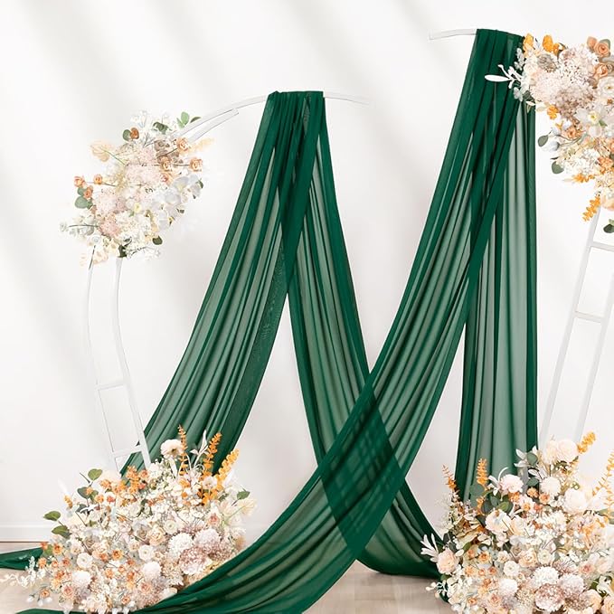 Emerald Green Wedding Arch Draping Fabric 29" x 20 FT Wedding Drapes - Image 7