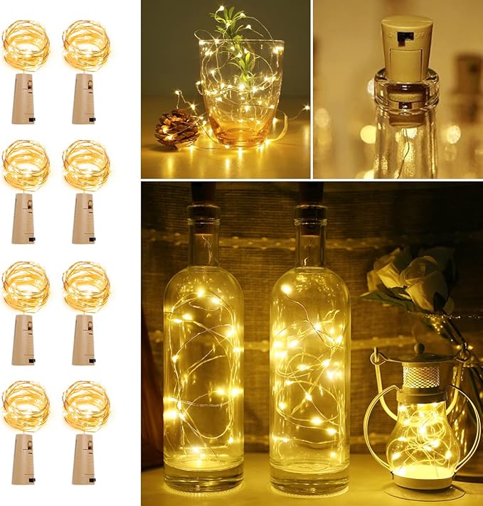 Lepro Wine Bottle Lights with Cork, 6.6 ft 20 LED Fairy Lights Battery Operated by Lepro
