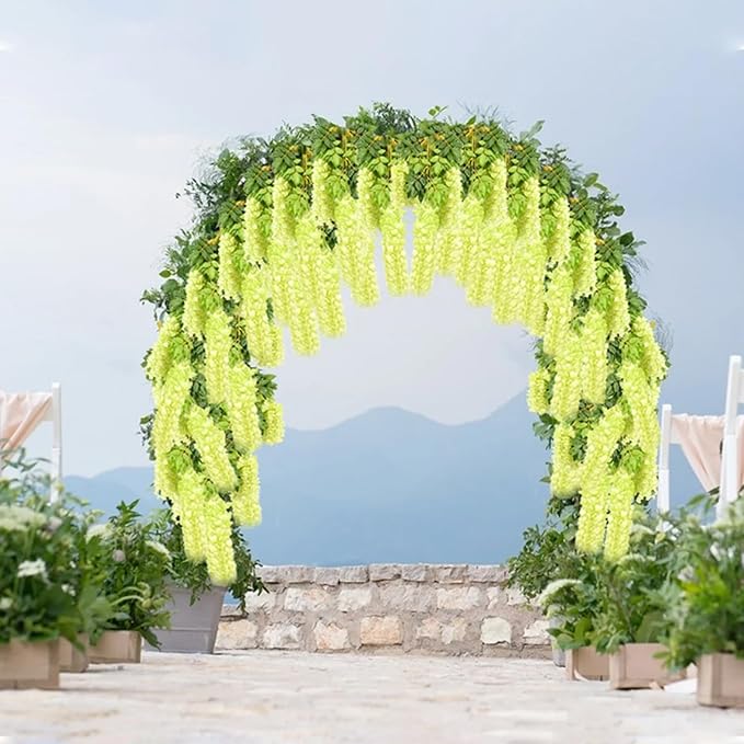 5 Pack Green Wisteria Hanging Flowers Garland, 3.77 Feet Artificial Flower Vines - Image 6