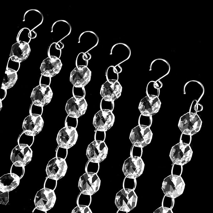 JOIKIT 52 Feet K9 Crystal Garland Strands, 14mm Crystal Chandelier String Beads - Image 4