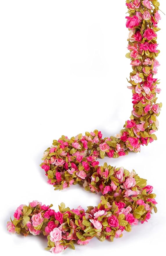 6 Pcs x 8.2 ft Flower Garland Artificial Rose Vine Flowers - Image 9