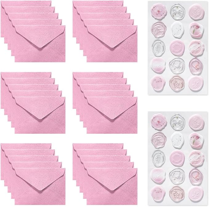 30 Pieces A6 Envelopes with 30 Seal Stickers, 6.32 x 4.45 inch Envelopes by Youteer