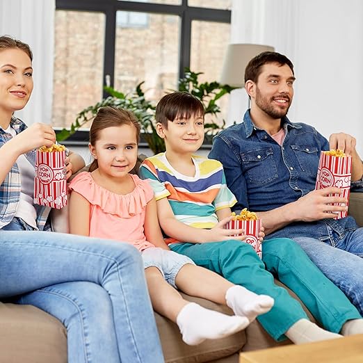 300 Pcs Paper Popcorn Bags Bulk 2 oz Large Flat Bottom Boxes Red and White - Image 5