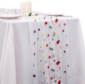 BINBE 1pcs Ivory Daisy Fall Table Runner Embroidery Gauze 10FT Florals Seasonal by BINBE